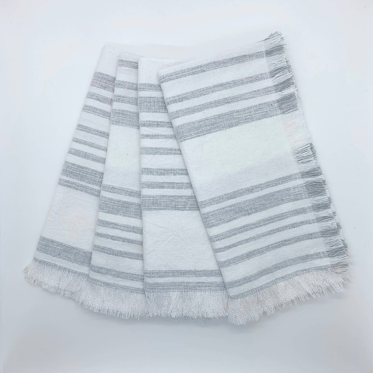 Variegated Stripe Fringe Napkin - Set of 4