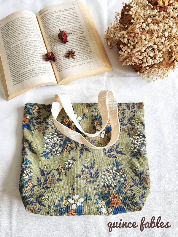 Floral Corduroy Lunch Bags