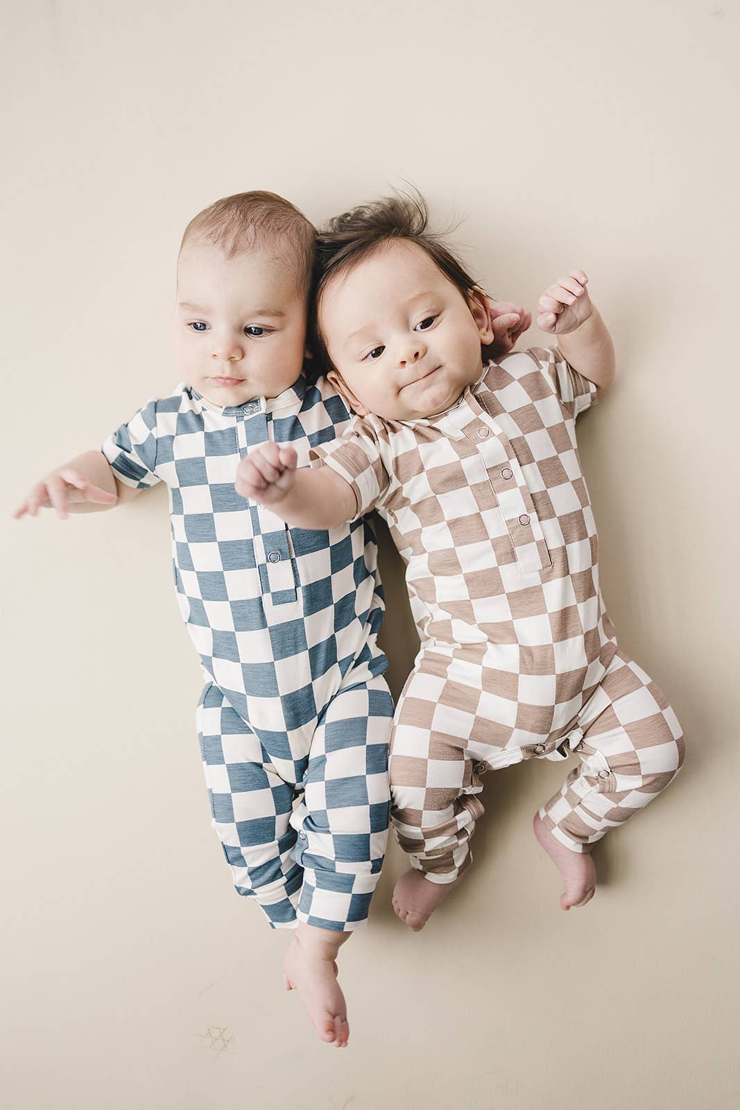 Bamboo Checkered Jumpsuit | Latte