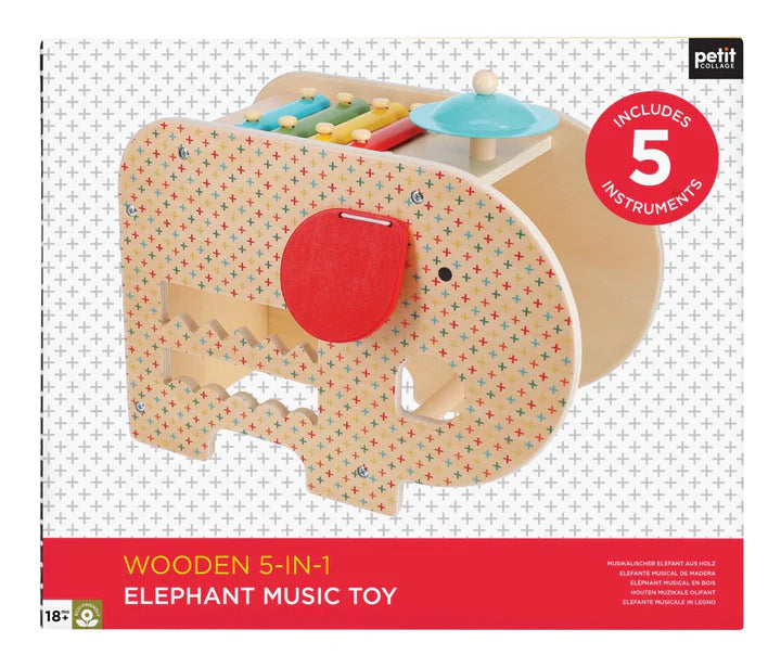 Wooden 5-in-1 Elephant Music Toy