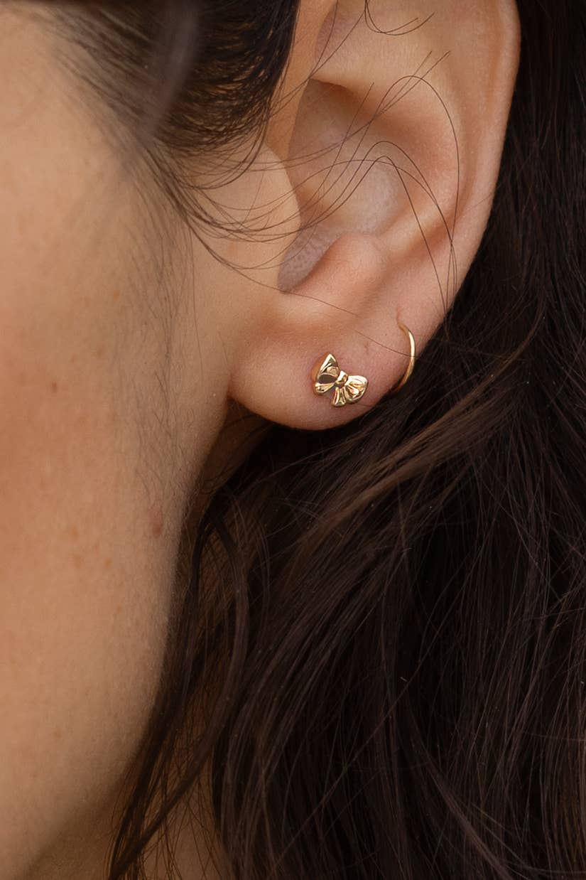 A-Bow-Time Stud - 18K Gold Plated