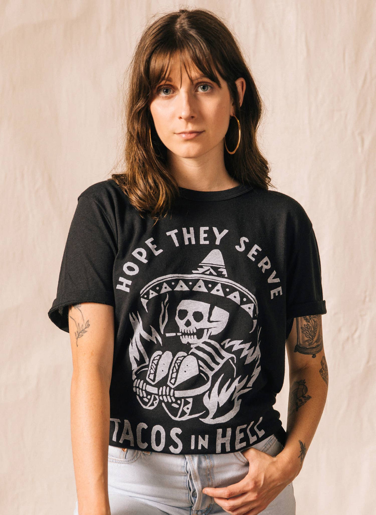 Hope They Serve Tacos In Hell Vintage Tee