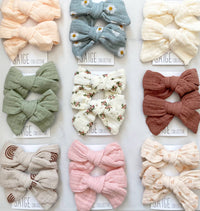 Muslin Cotton Bows - assorted