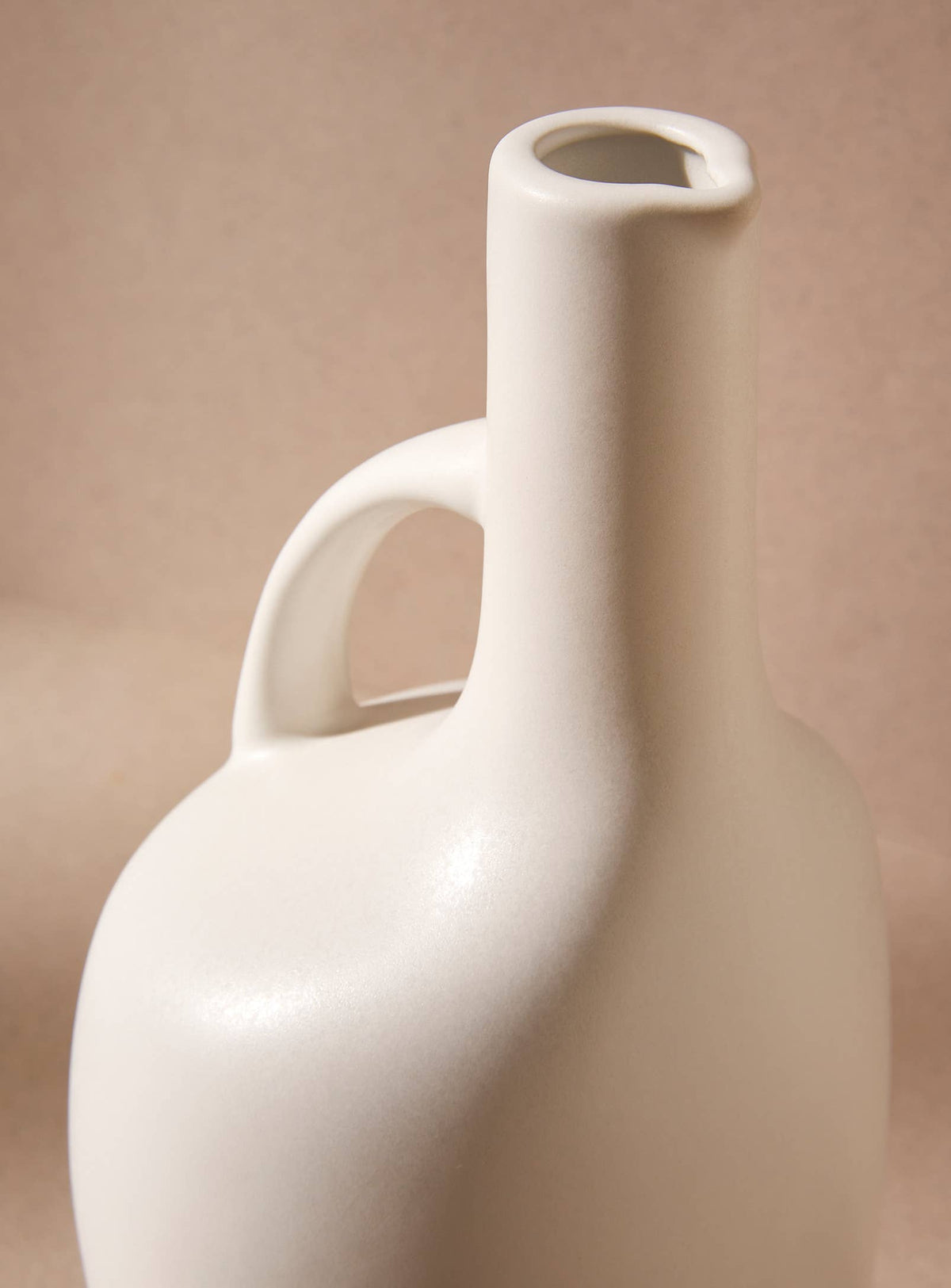 Stoneware Olive Oil Bottle | Matte White 34 oz