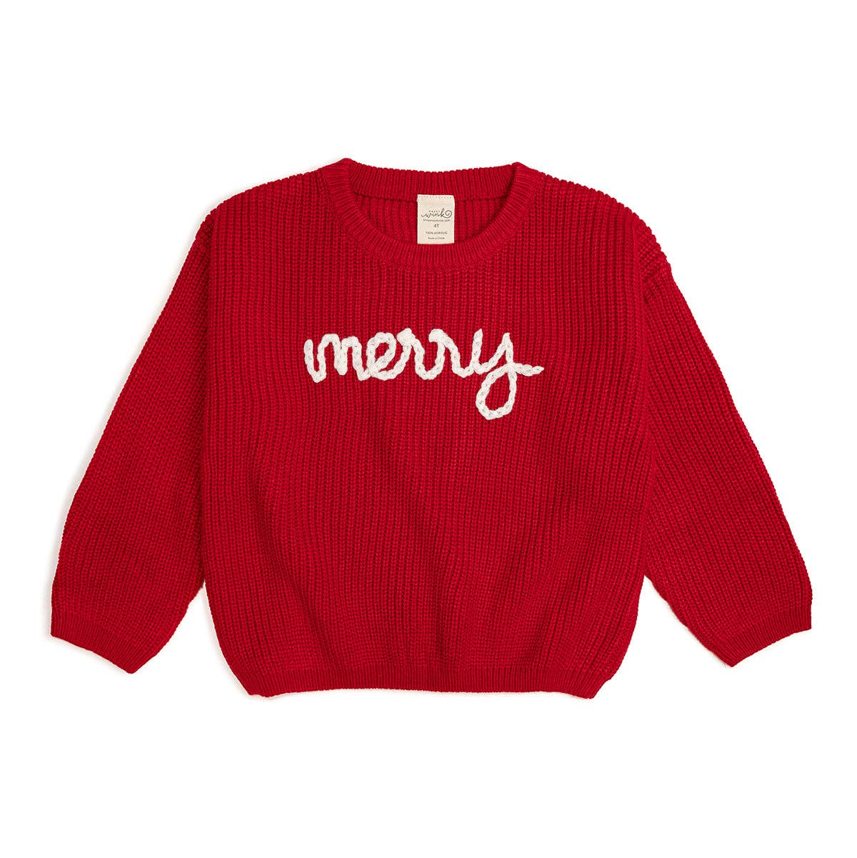 Merry Christmas Yarn Knit Sweater - Kids Holiday Sweater