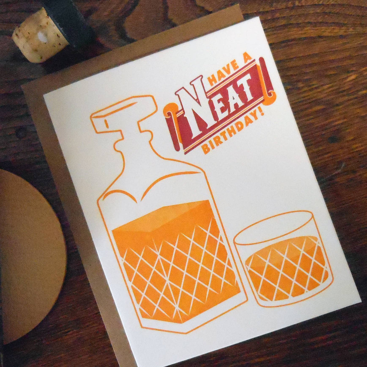 Whiskey Neat Birthday Card