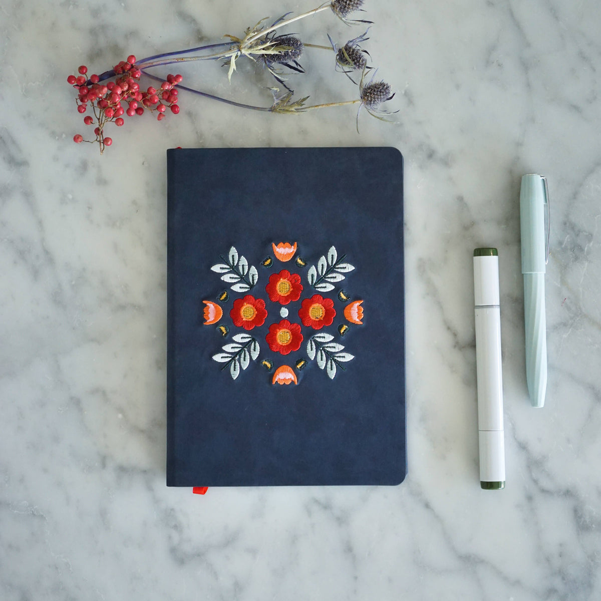 Evelynn Embroidered Layflat Journal Notebook