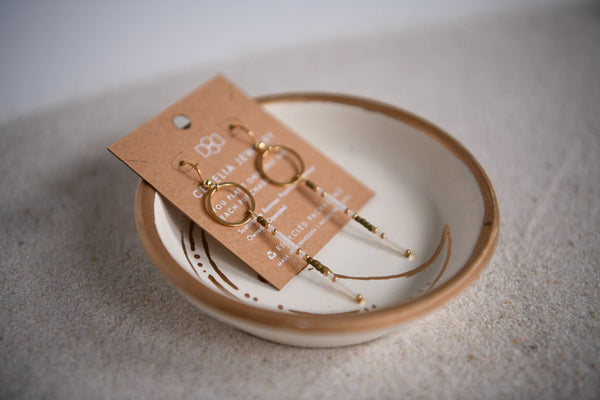 Seed Bead Drop Circle Earrings