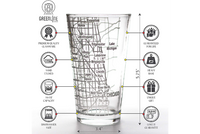 Chicago Etched Street Grid Beer Glasses - Set of 2