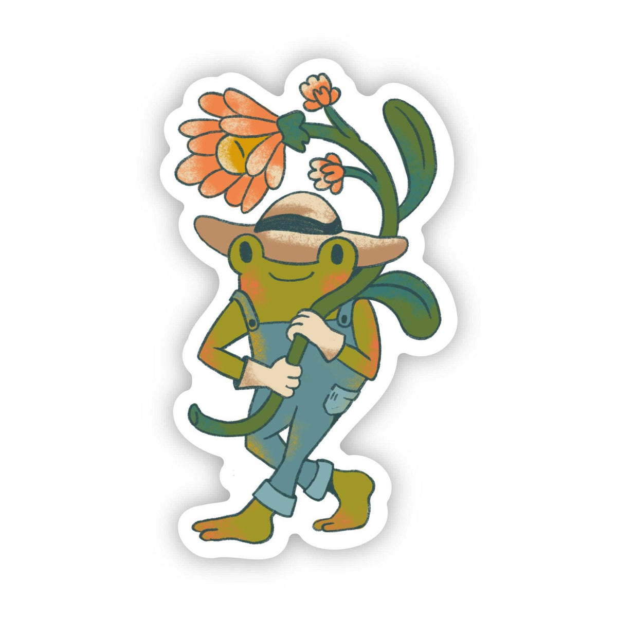 Frog in Overalls Sticker