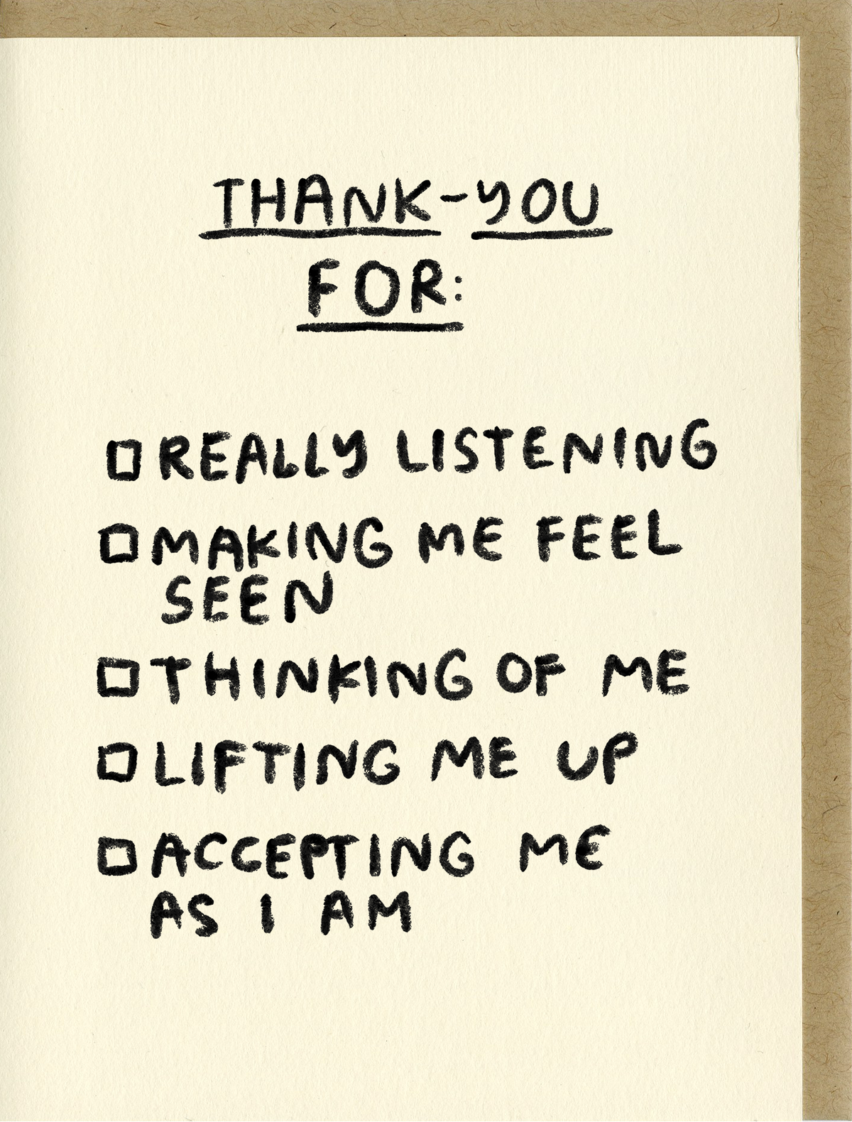 Thank-You Checklist Card