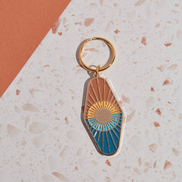 Sun And Sea Enamel Keychain