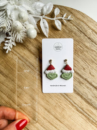 Grinch Dangle Earrings | Boho Christmas Earrings