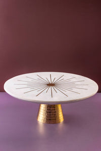 Sunshine Marble Cake Stand, 12"