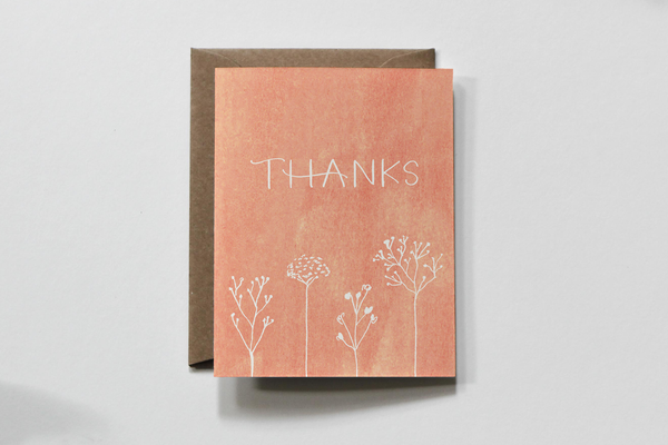 Stems | Pink Floral Thank You Gratitude Greeting Card