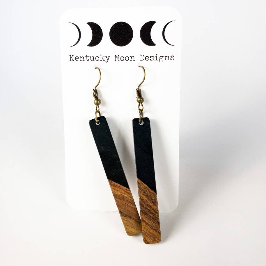 Wood & Resin Boho Earrings