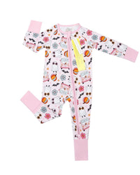 Halloween Bamboo Zip Romper | Retro Ghost