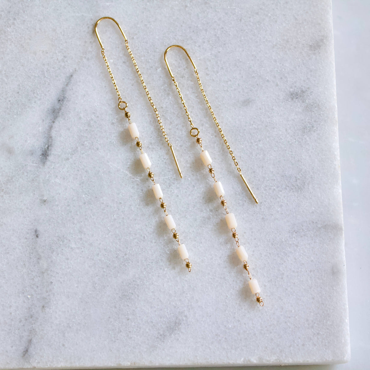 Cream Threader Earrings