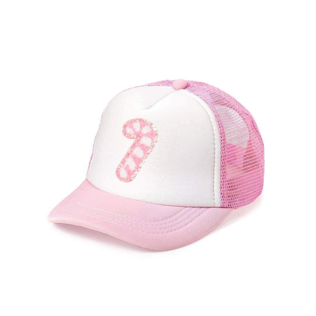 Candy Cane Patch Christmas Trucker Hat - Kids Holiday