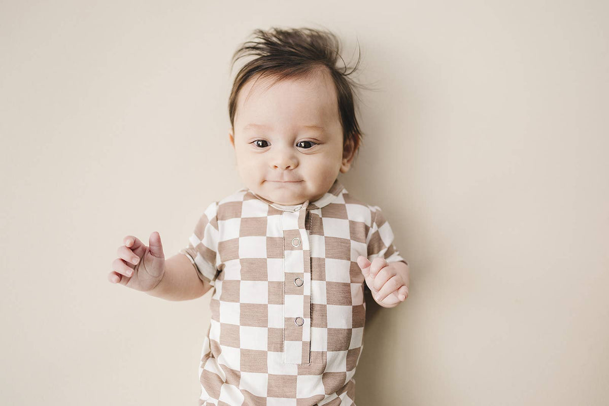 Bamboo Checkered Jumpsuit | Latte