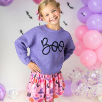 Kids Boo Halloween Yarn Knit Sweater