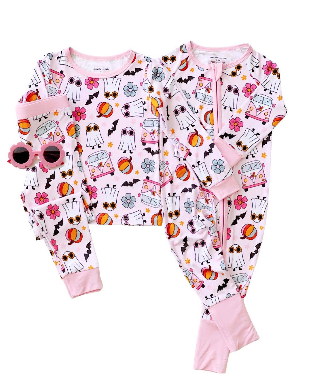 Halloween Bamboo Zip Romper | Retro Ghost