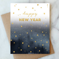 New Year Stars Greetings Card | Holiday Christmas Card