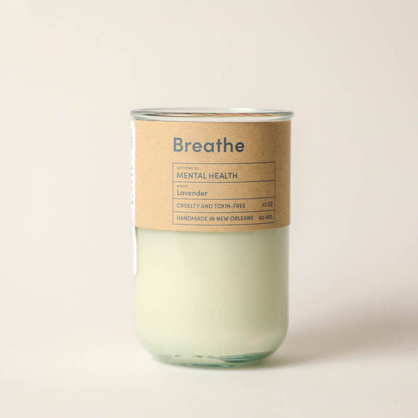 BREATHE, Mental Health, Lavender Candle