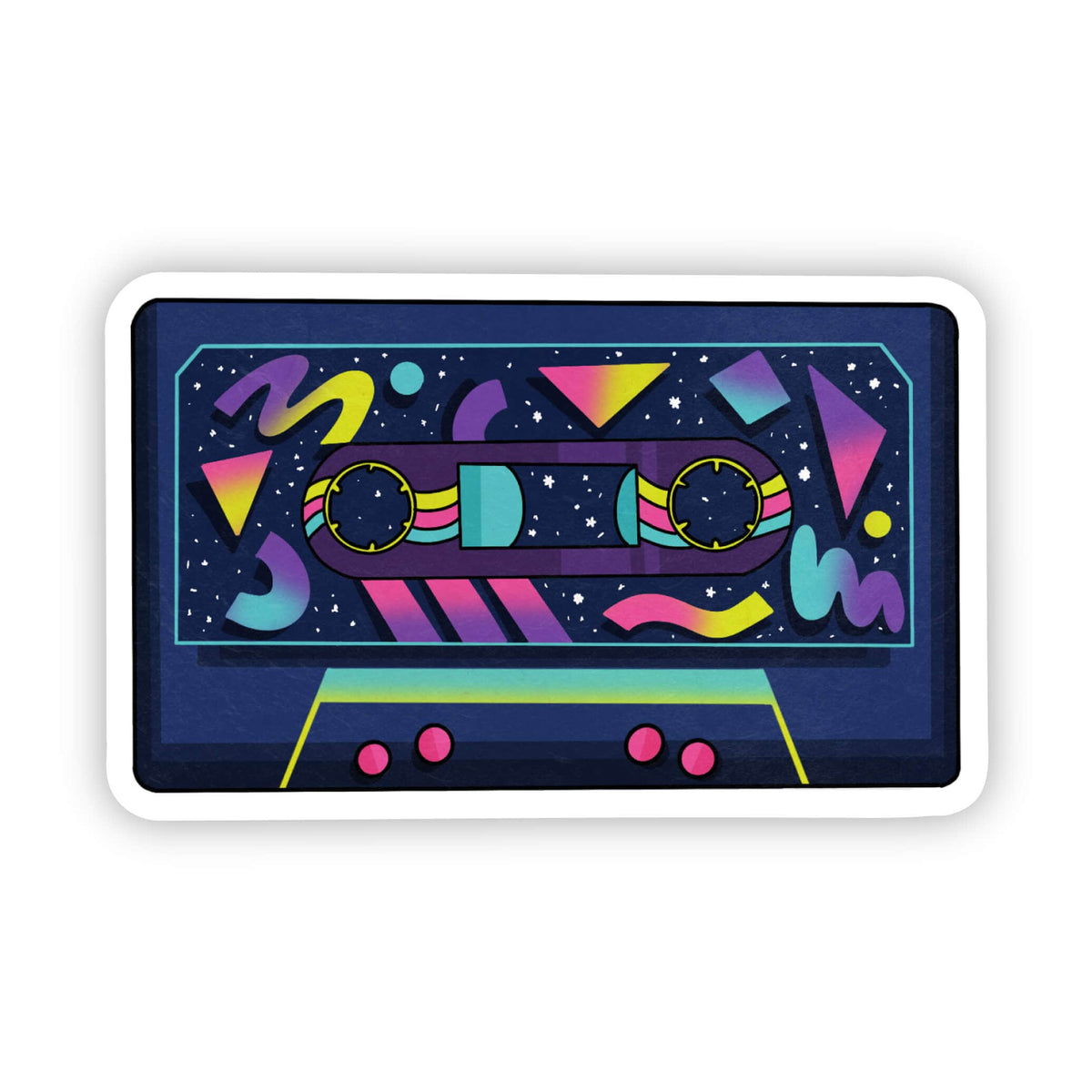 Cassette Tape Sticker - 80s Themed