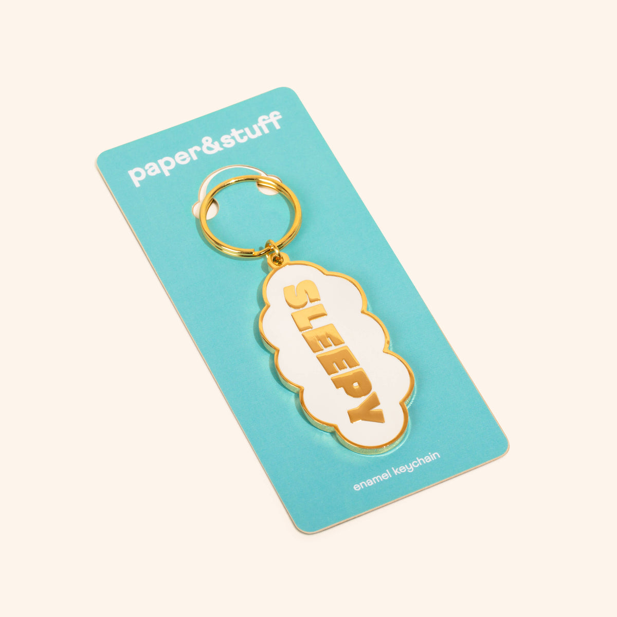 Sleepy Cloud Keychain