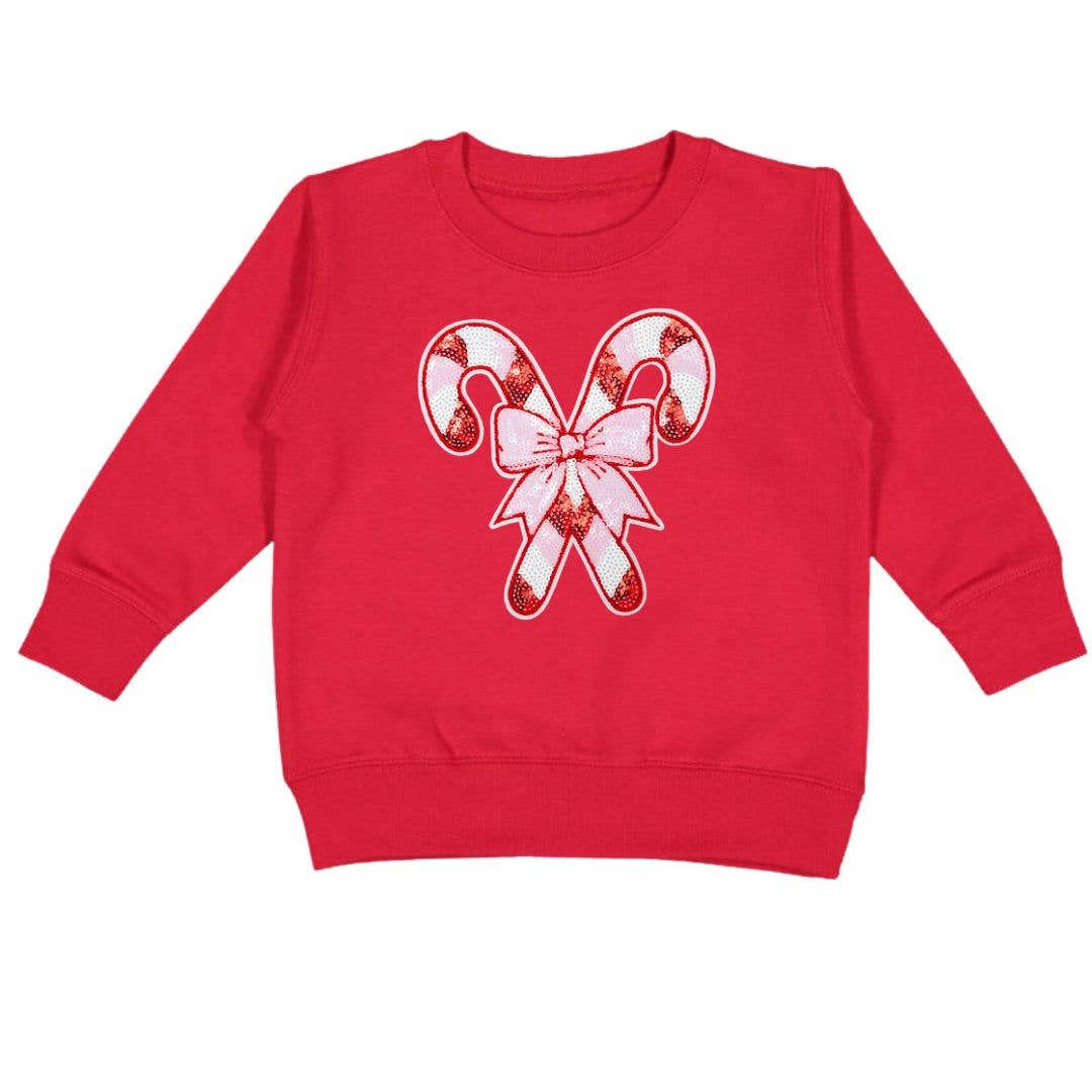 Candy Cane Patch Christmas Sweatshirt - Kids Holiday