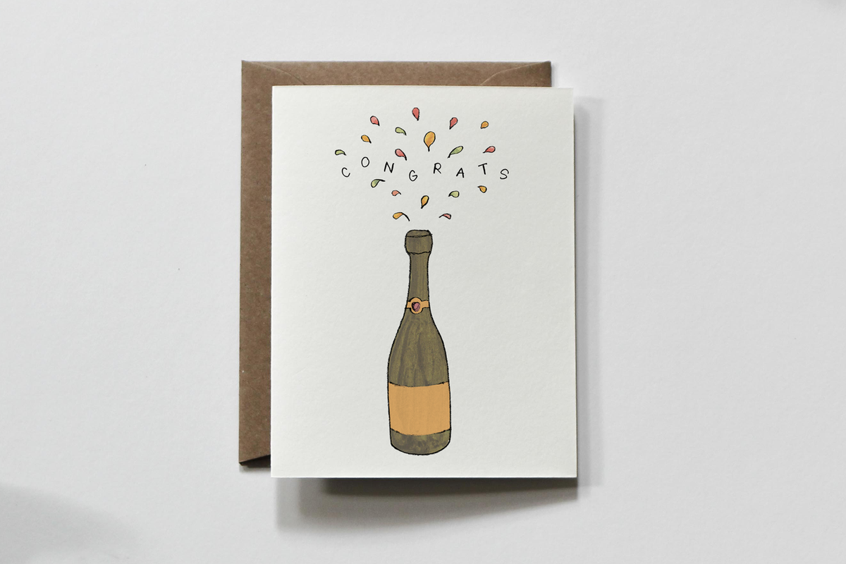 Bottle | Colorful Splash Congratulations Greeting Card