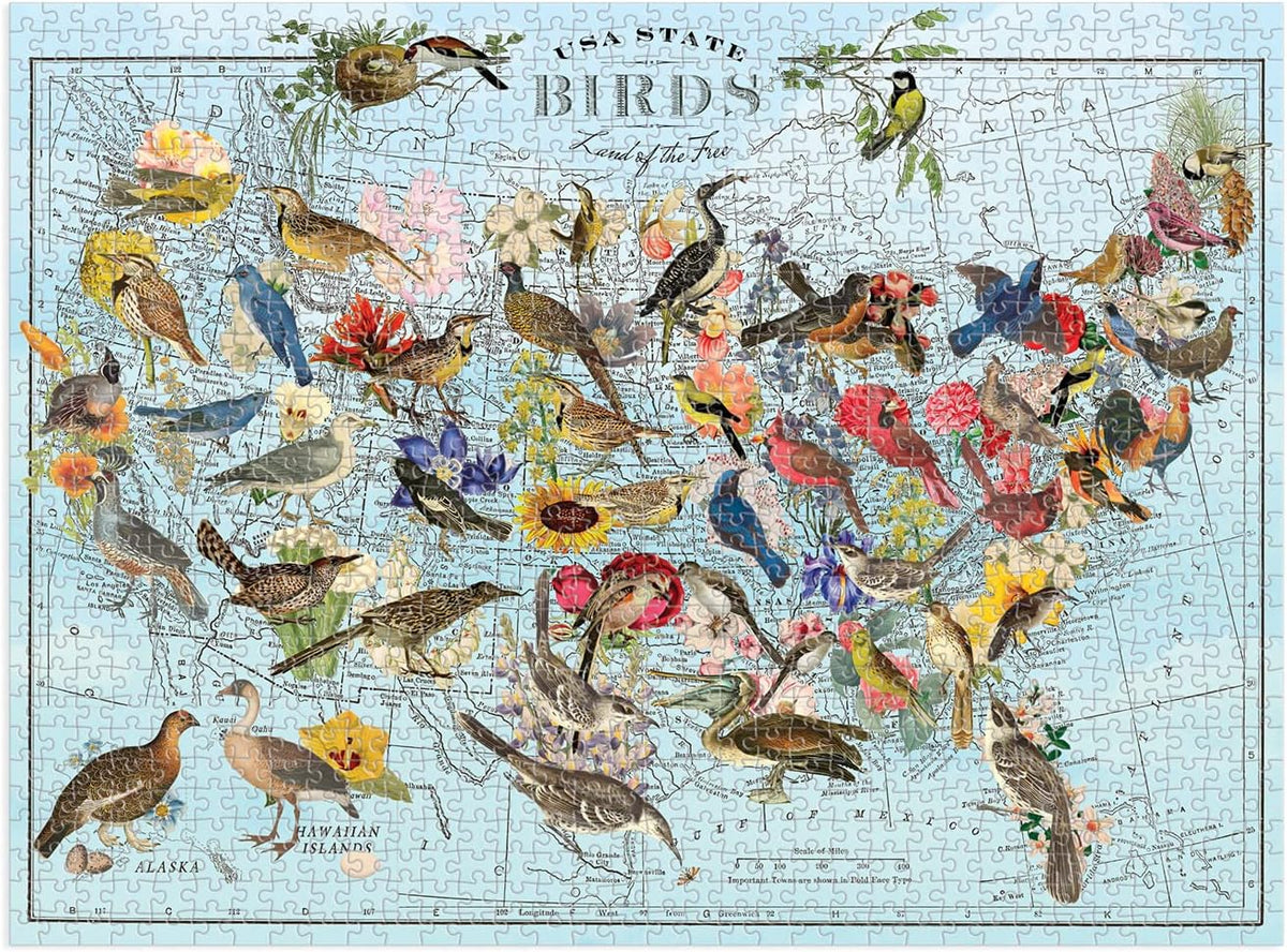 USA State Birds 1000 Piece Puzzle