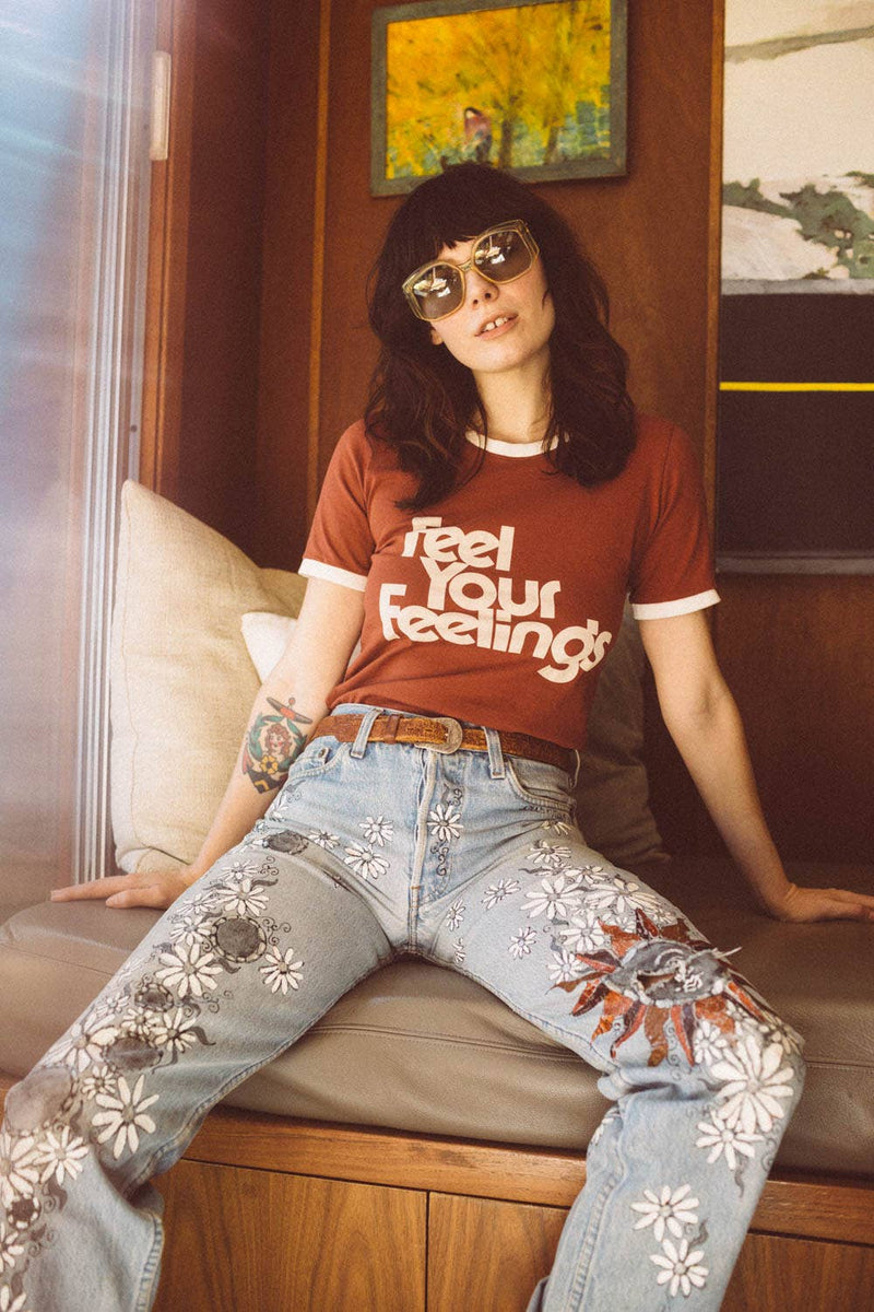 Feel Your Feelings Ringer Tee