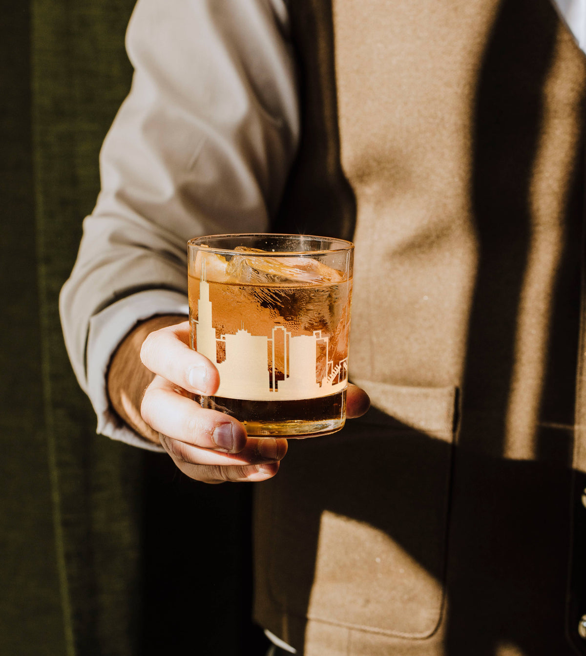 Chicago Etched Skyline Whiskey Glasses