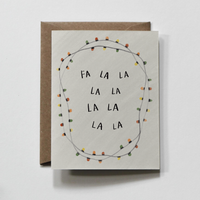 Fa La La | String Light Christmas Holiday Greeting Card