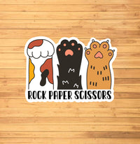 Cat Rock Paper Scissors Sticker