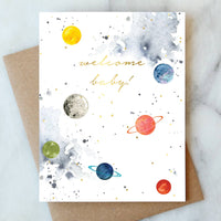 Space Baby Greeting Card | New Mom Baby Card