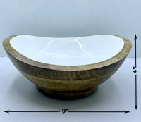 Mini Wooden Serving Bowl with 3 Dish Towels