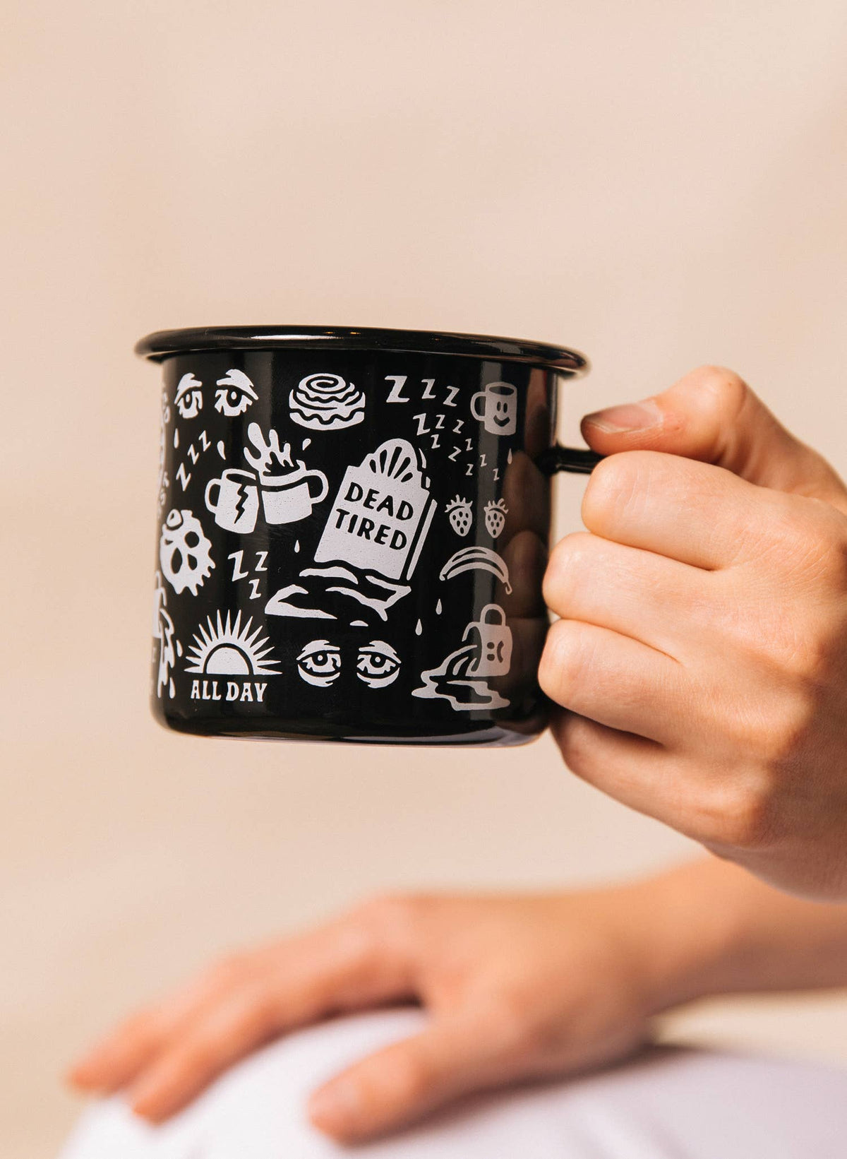 Dead Tired Enamel Coffee Mug