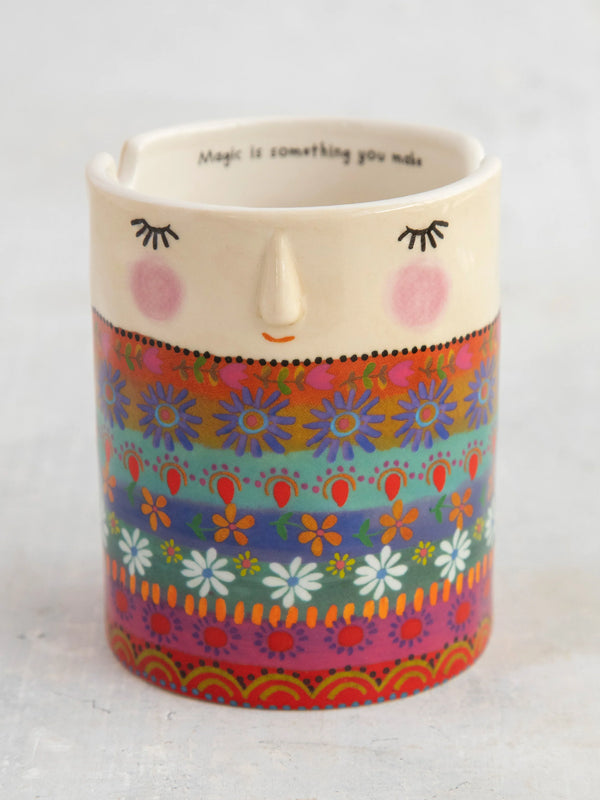 Ceramic Painter's Cup - Folk Lady