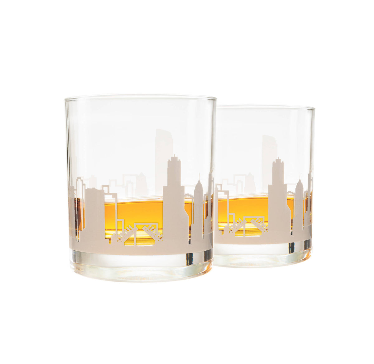 Chicago Etched Skyline Whiskey Glasses