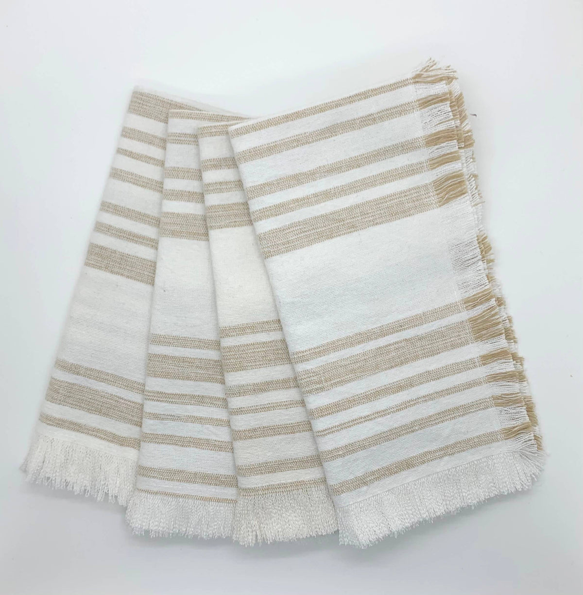 Variegated Stripe Fringe Napkin - Set of 4