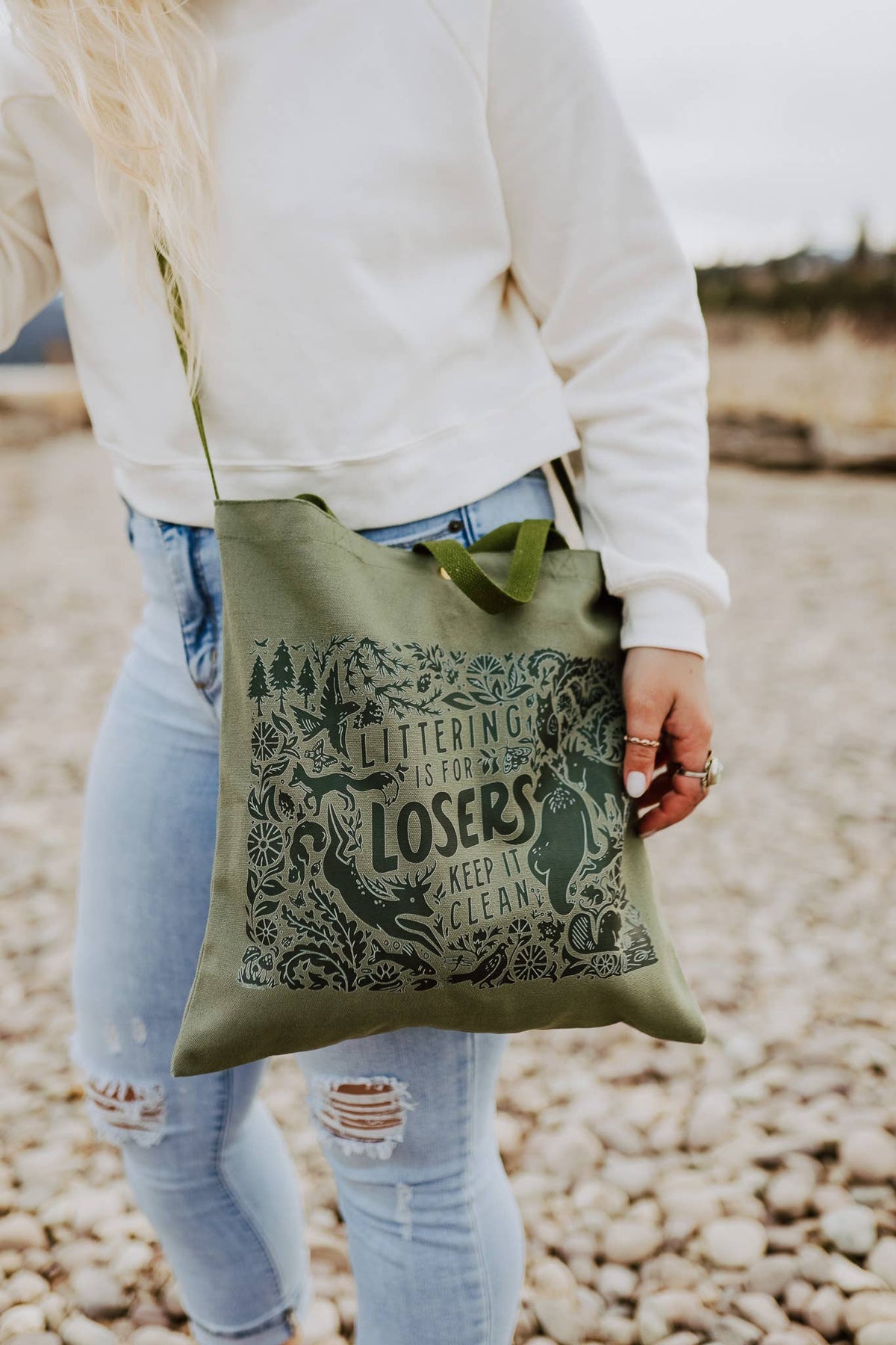 Littering is for Losers Canvas Tote Bag