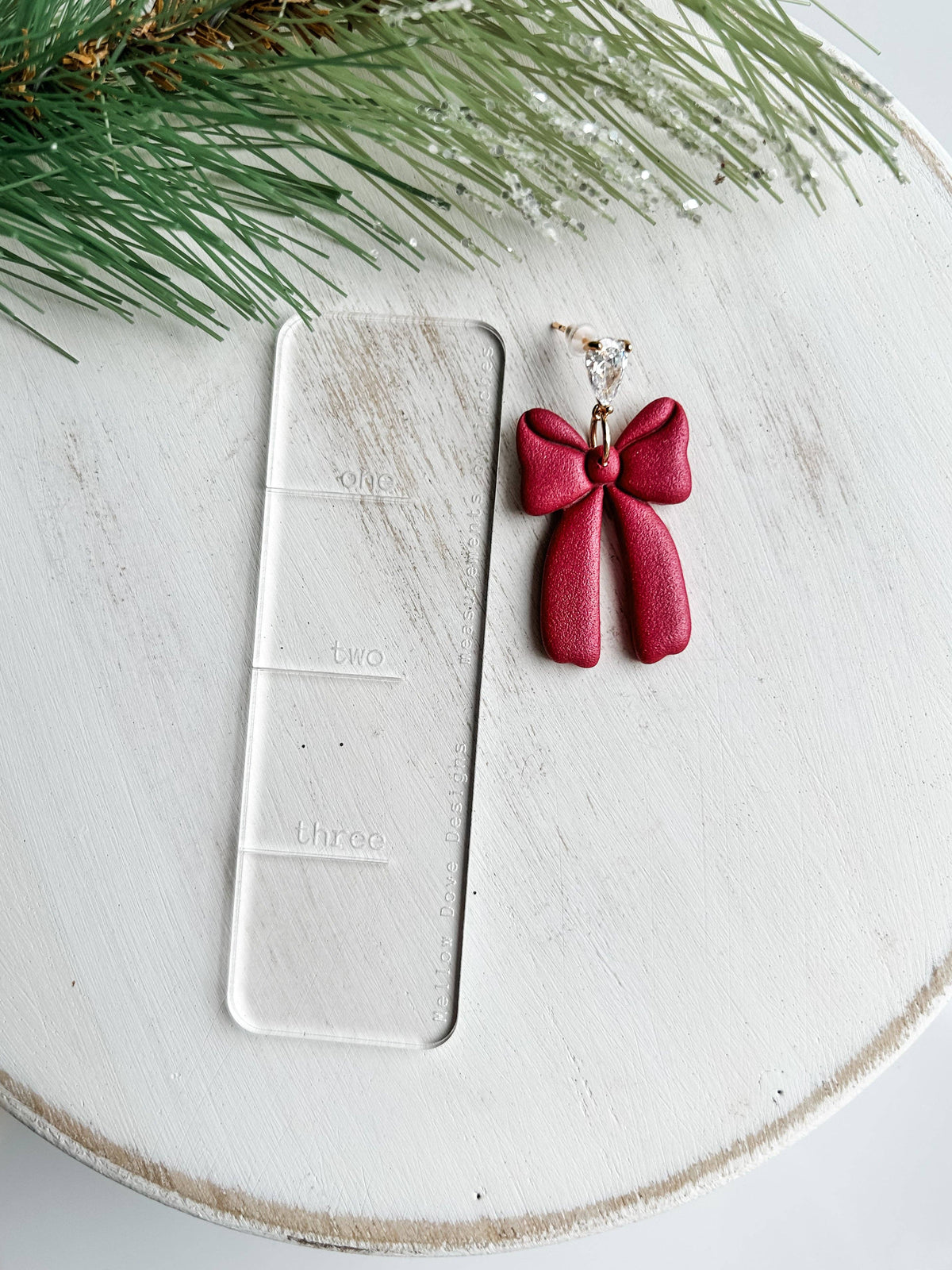 Burgandy Christmas Bow Dangles | Trendy Christmas Earrings