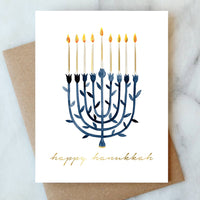 Bright Menorah Hanukkah Greeting Card | Holiday Card