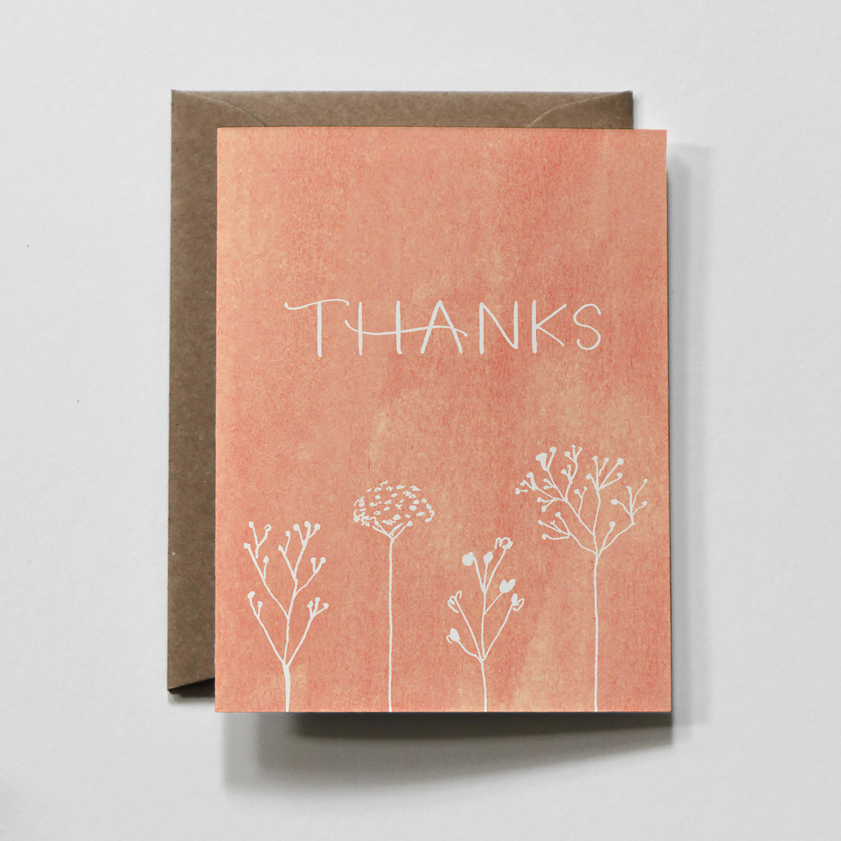 Stems | Pink Floral Thank You Gratitude Greeting Card