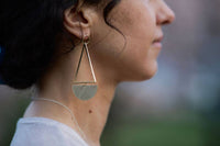 Geo dangle stud hoops