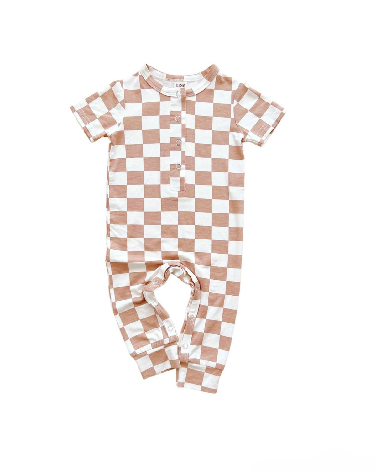 Bamboo Checkered Jumpsuit | Latte