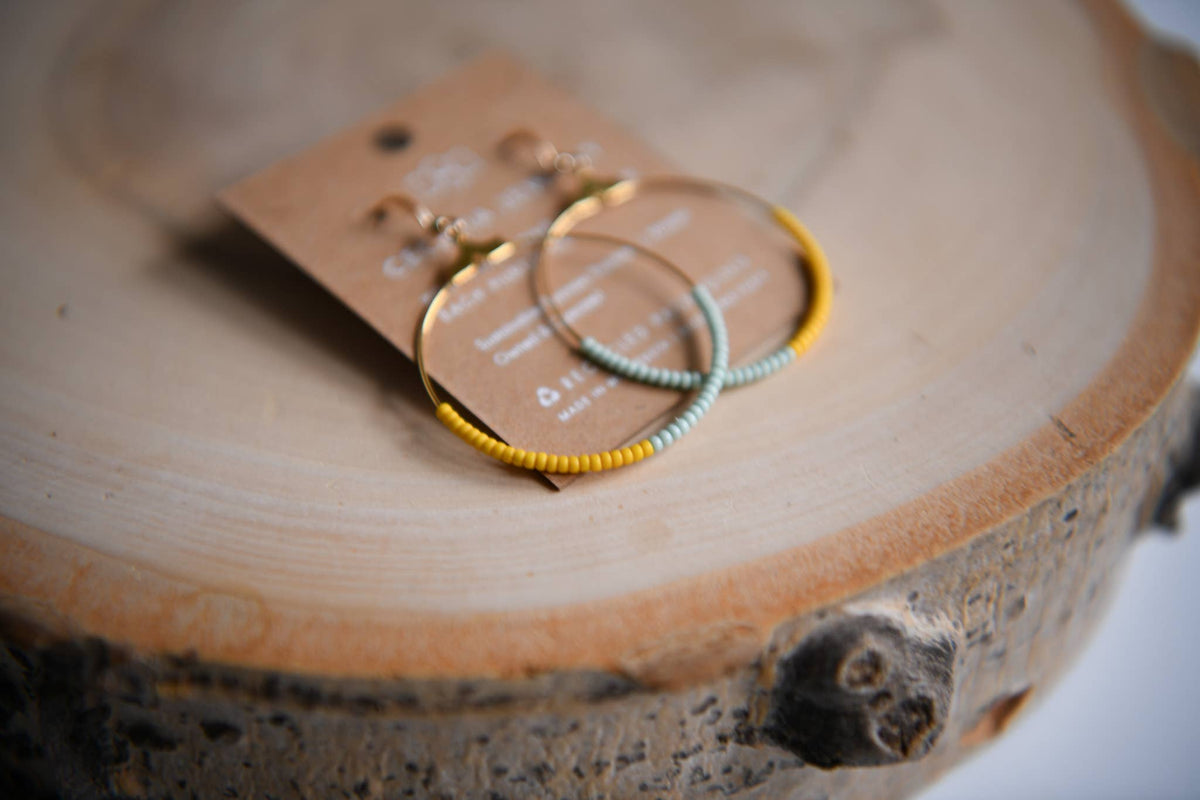 Seed Bead Hoop Earrings